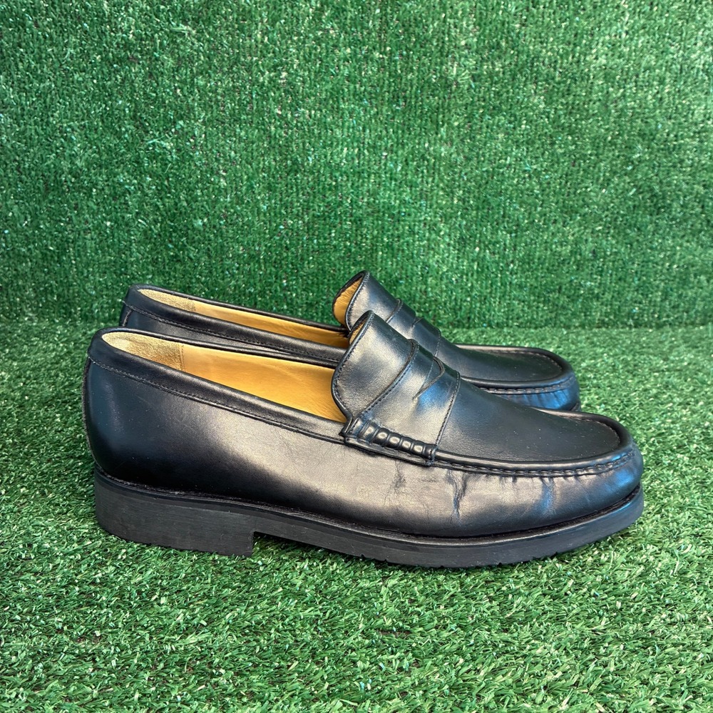 Bally Roxan Leather Slip On Moccasin Classic Luxury Loafer Shoes Black Mens 10 D